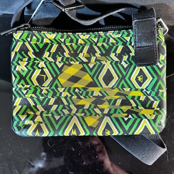 L.A.M.B Bag Green EUC Authentic Handbag Pocketbook Crossbody Tribal African Art - Picture 4 of 13
